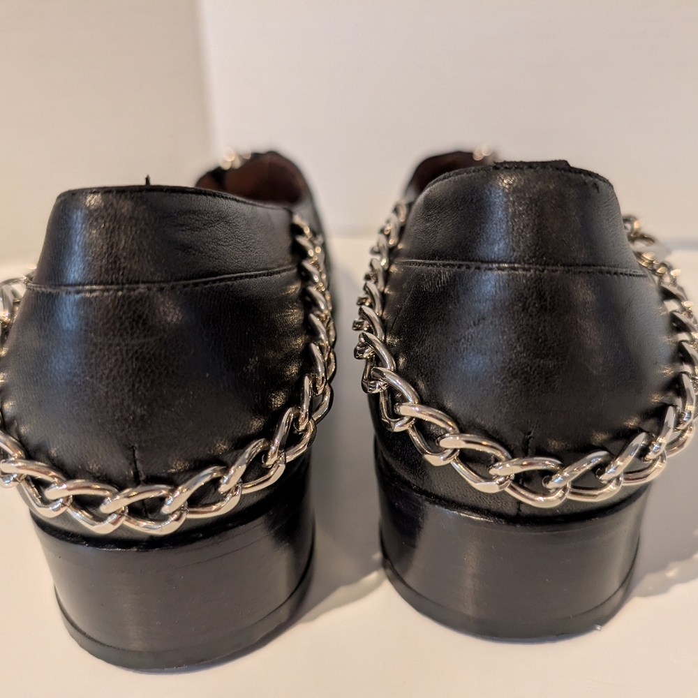 Tabitha Simmons Black Pump w Zipper & Chain Detail. EU Sz.40 Leather Made In Ita - Picture 11 of 16